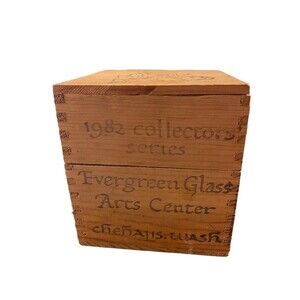 Vintage Evergreen Glass Arts Center Handblown Glass Swirl Christmas Ball 1982